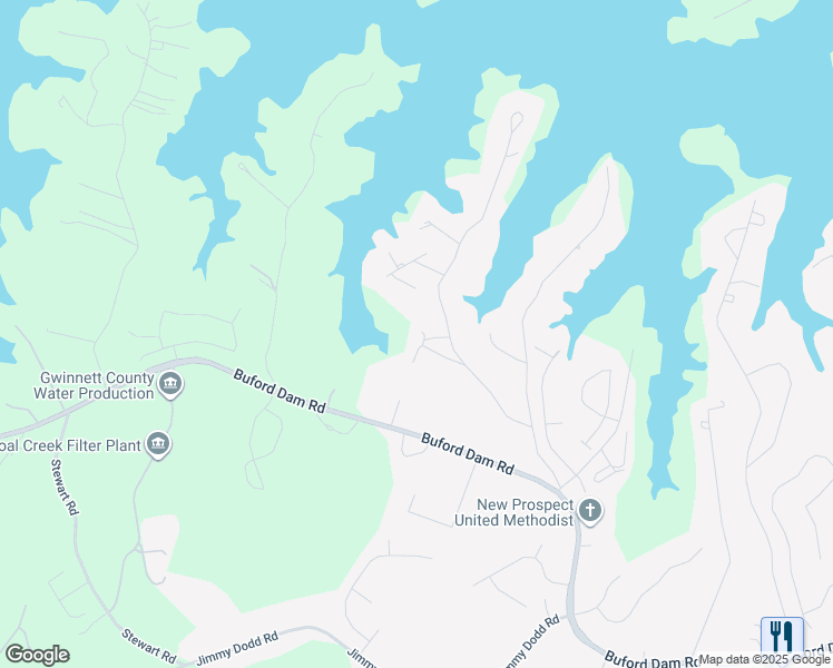 map of restaurants, bars, coffee shops, grocery stores, and more near 1980 Lakeview Dr in Buford