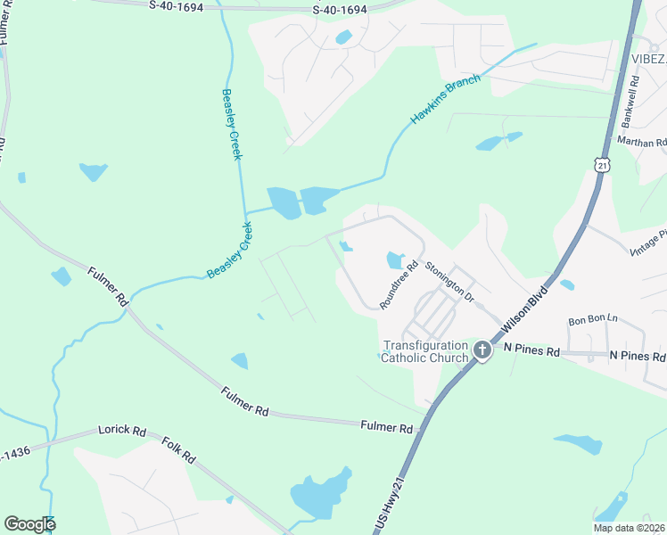 map of restaurants, bars, coffee shops, grocery stores, and more near 44 Roundtree Road in Blythewood