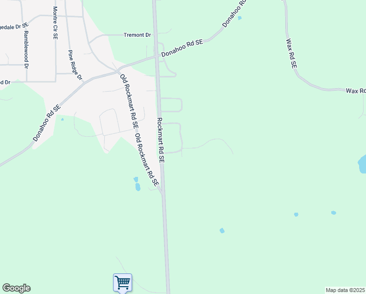 map of restaurants, bars, coffee shops, grocery stores, and more near 23 Shadowood Circle Southeast in Silver Creek
