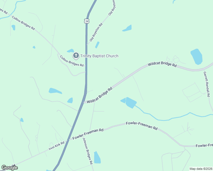 map of restaurants, bars, coffee shops, grocery stores, and more near 11626 Wildcat Bridge Road in Danielsville