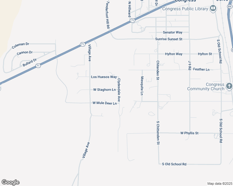 map of restaurants, bars, coffee shops, grocery stores, and more near 23107 West Staghorn Lane in Congress