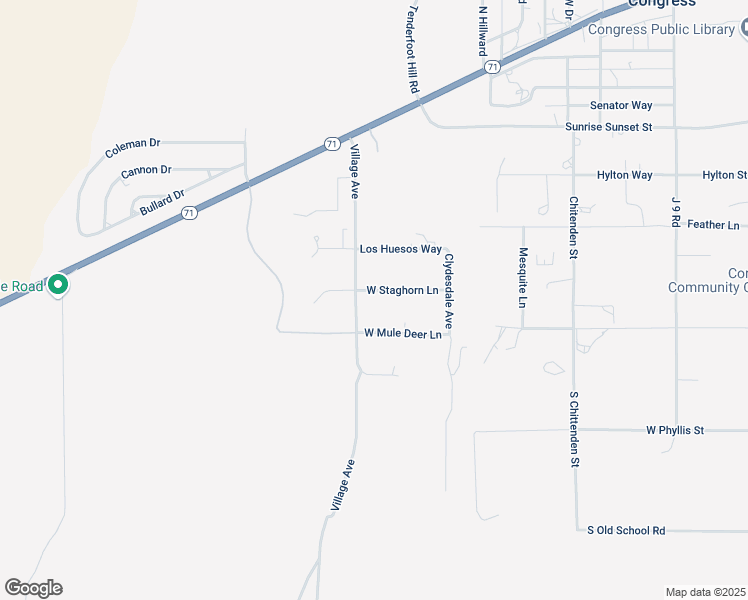 map of restaurants, bars, coffee shops, grocery stores, and more near 23237 West Staghorn Lane in Congress