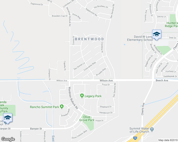 map of restaurants, bars, coffee shops, grocery stores, and more near 14054 Hastings Ranch Lane in Rancho Cucamonga