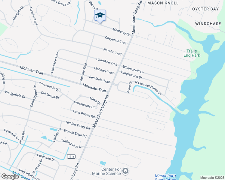 map of restaurants, bars, coffee shops, grocery stores, and more near 4641 Masonboro Loop Road in Wilmington
