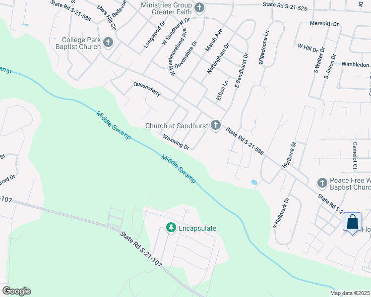 map of restaurants, bars, coffee shops, grocery stores, and more near 2129 Sanderling Drive in Florence