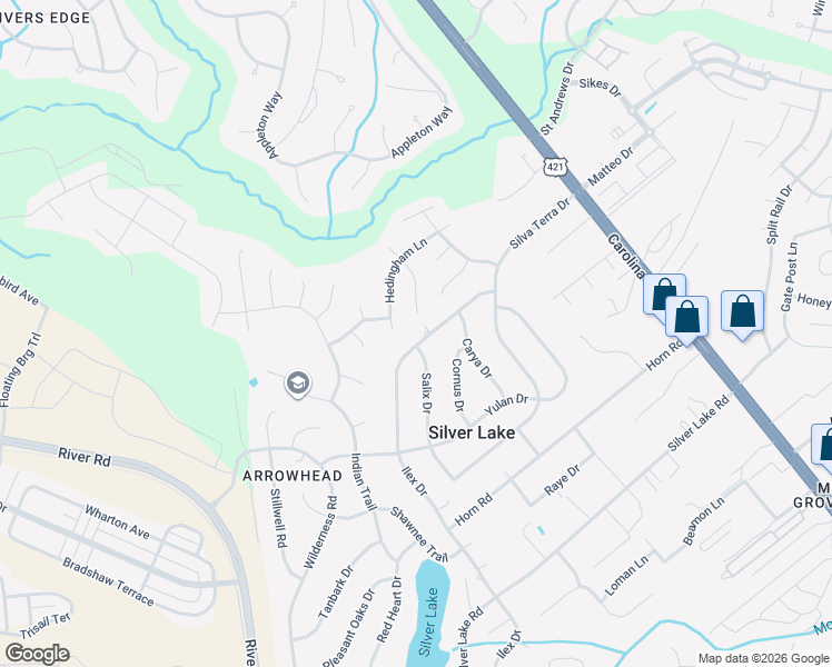 map of restaurants, bars, coffee shops, grocery stores, and more near 321 Ilex Drive in Wilmington