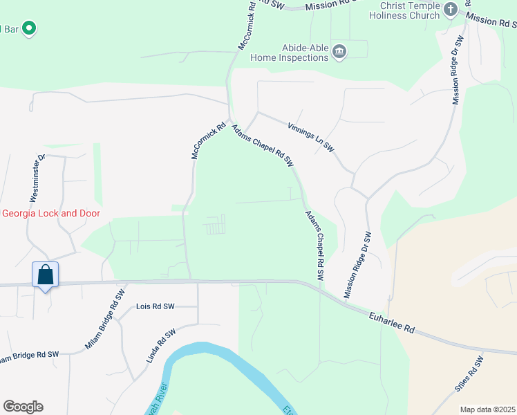 map of restaurants, bars, coffee shops, grocery stores, and more near 129 Chapel Meadow Lane Southwest in Cartersville