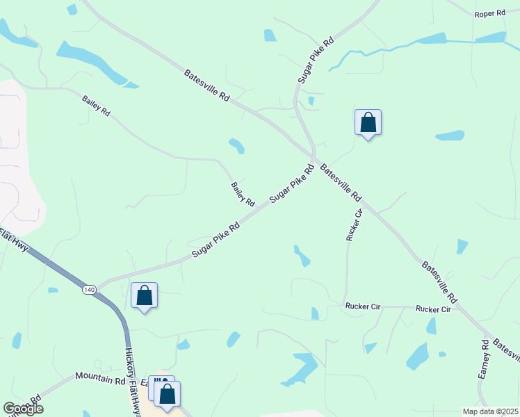 map of restaurants, bars, coffee shops, grocery stores, and more near 2069 Sugar Pike Road in Canton