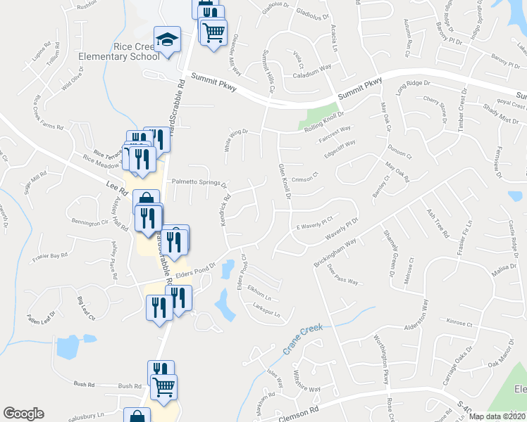 map of restaurants, bars, coffee shops, grocery stores, and more near 305 Blue Heron Rd in Columbia