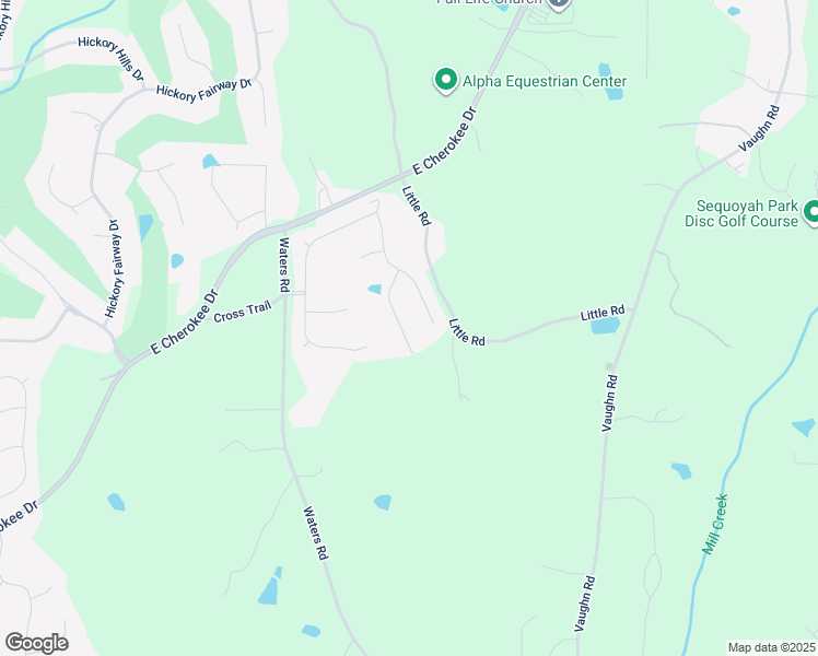 map of restaurants, bars, coffee shops, grocery stores, and more near 211 Meadow Creek Way in Woodstock