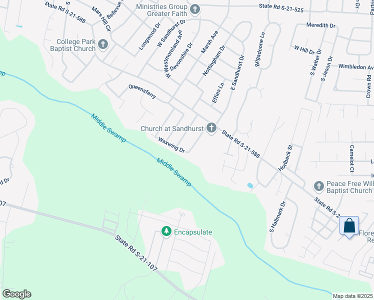 map of restaurants, bars, coffee shops, grocery stores, and more near 2129 Sanderling Drive in Florence
