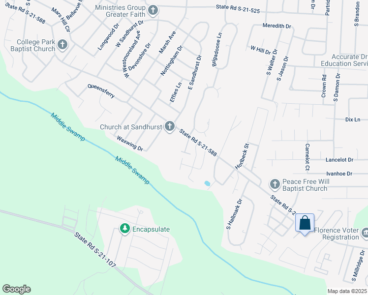 map of restaurants, bars, coffee shops, grocery stores, and more near 1126 3rd Loop Road in Florence