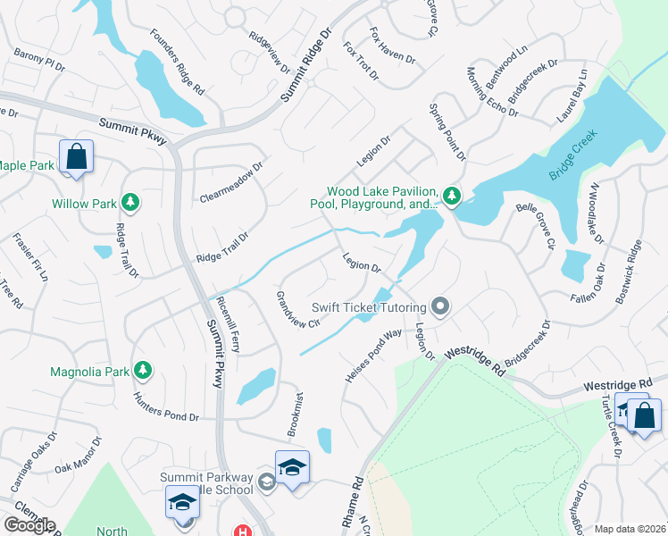 map of restaurants, bars, coffee shops, grocery stores, and more near 1405 Legion Drive in Columbia
