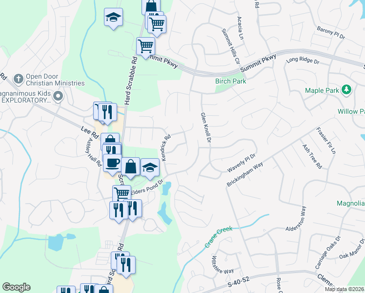 map of restaurants, bars, coffee shops, grocery stores, and more near 305 Blue Heron Road in Columbia
