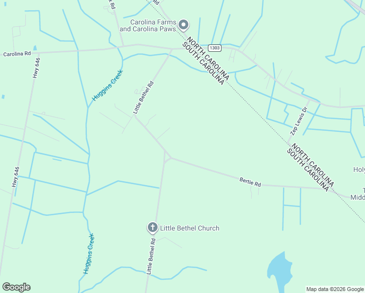map of restaurants, bars, coffee shops, grocery stores, and more near 2821 Bertie Road in Green Sea