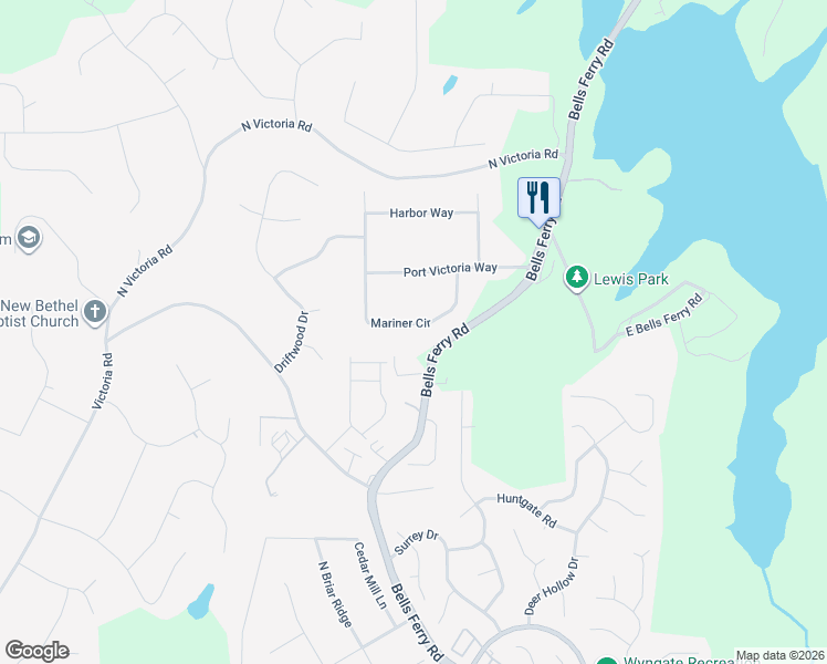 map of restaurants, bars, coffee shops, grocery stores, and more near 313 Mariner Circle in Woodstock