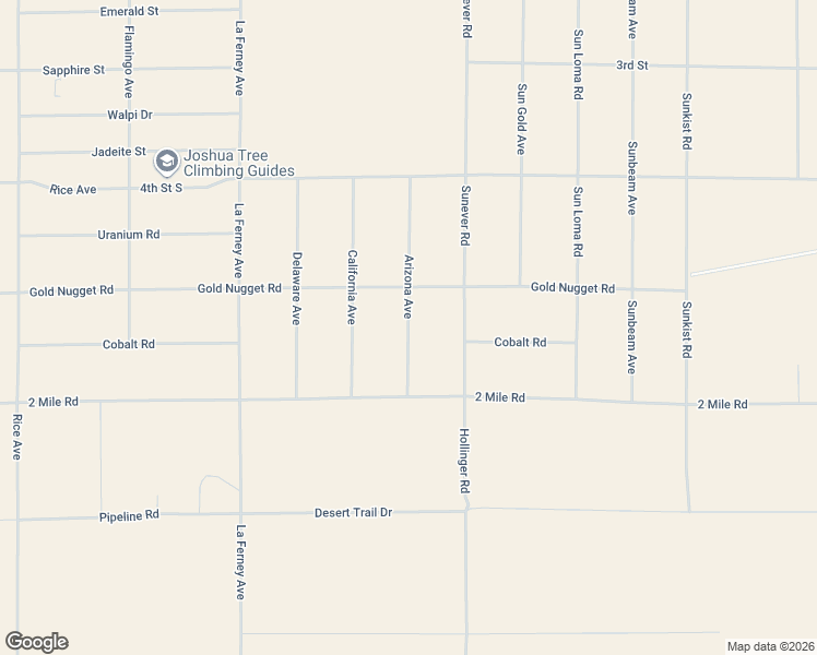 map of restaurants, bars, coffee shops, grocery stores, and more near 6012 Arizona Avenue in Joshua Tree