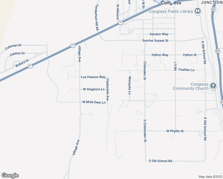 map of restaurants, bars, coffee shops, grocery stores, and more near 23107 West Staghorn Lane in Congress