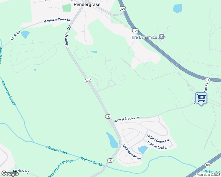 map of restaurants, bars, coffee shops, grocery stores, and more near 200 Brooks Village Drive in Pendergrass