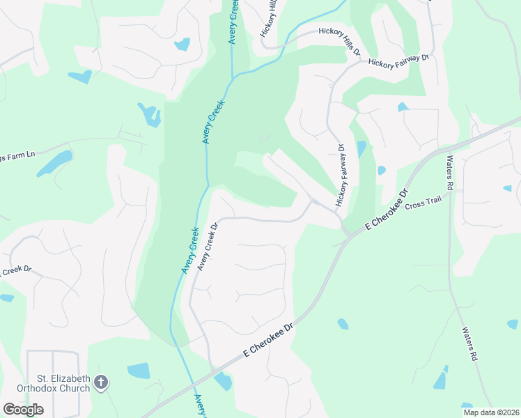 map of restaurants, bars, coffee shops, grocery stores, and more near 1059 Avery Creek Drive in Woodstock