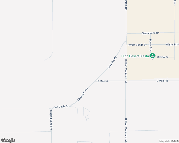 map of restaurants, bars, coffee shops, grocery stores, and more near 5693 Lazy Joe Road in Twentynine Palms