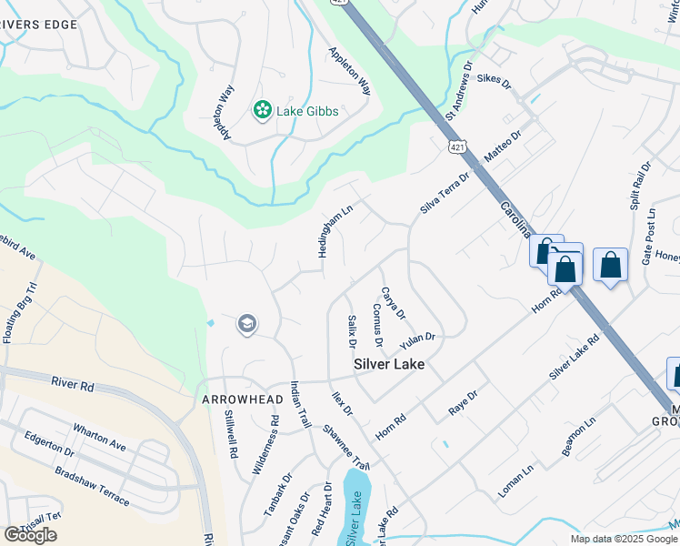 map of restaurants, bars, coffee shops, grocery stores, and more near 4544 Alder Ridge Road in Wilmington