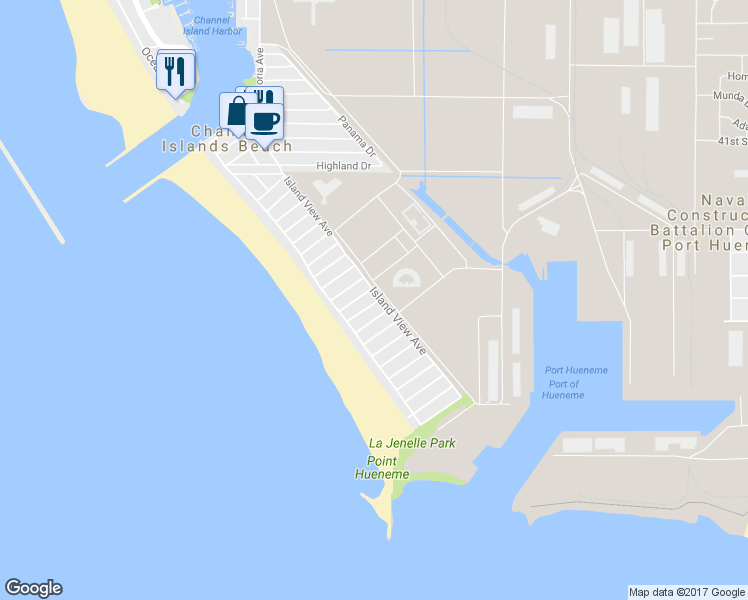 map of restaurants, bars, coffee shops, grocery stores, and more near 141 Pasadena Avenue in Oxnard