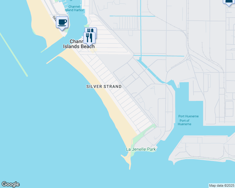 map of restaurants, bars, coffee shops, grocery stores, and more near 117 Ventura Avenue in Oxnard