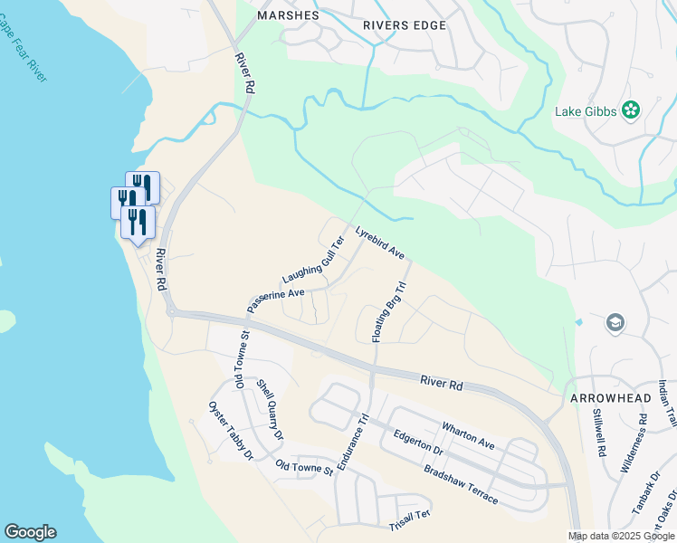 map of restaurants, bars, coffee shops, grocery stores, and more near 4048 Passerine Avenue in Wilmington