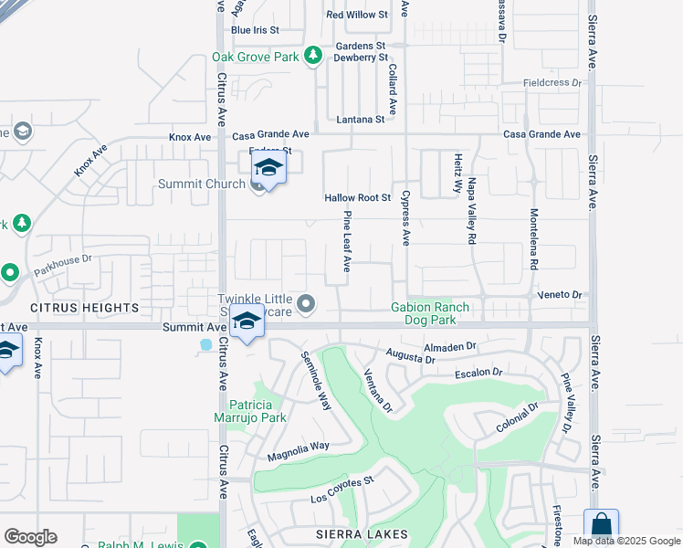 map of restaurants, bars, coffee shops, grocery stores, and more near 5586 Pine Leaf Avenue in Fontana