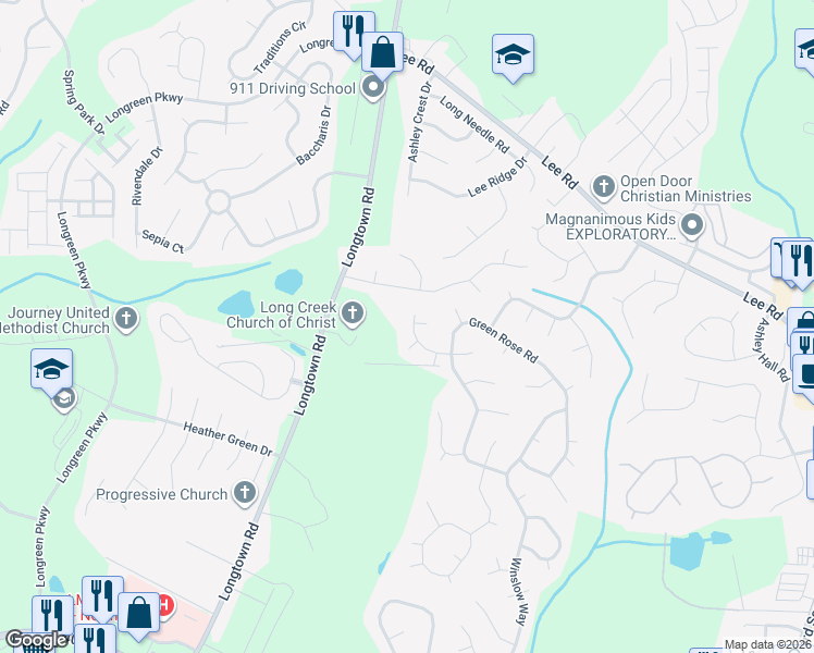 map of restaurants, bars, coffee shops, grocery stores, and more near 2 Camrose Court in Columbia