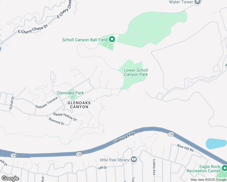 map of restaurants, bars, coffee shops, grocery stores, and more near 2760 East Glenoaks Boulevard in Glendale
