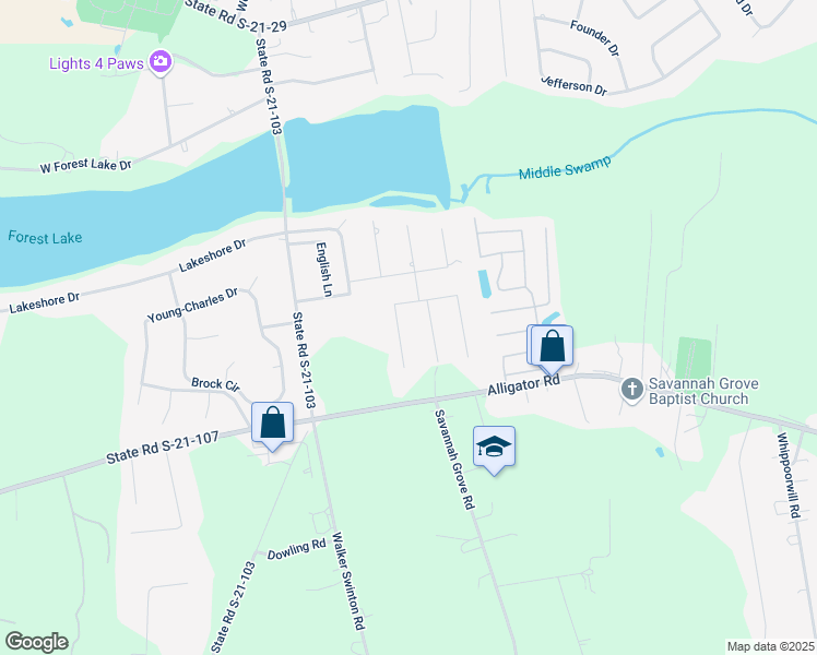 map of restaurants, bars, coffee shops, grocery stores, and more near 2318 Widgeon Drive in Florence