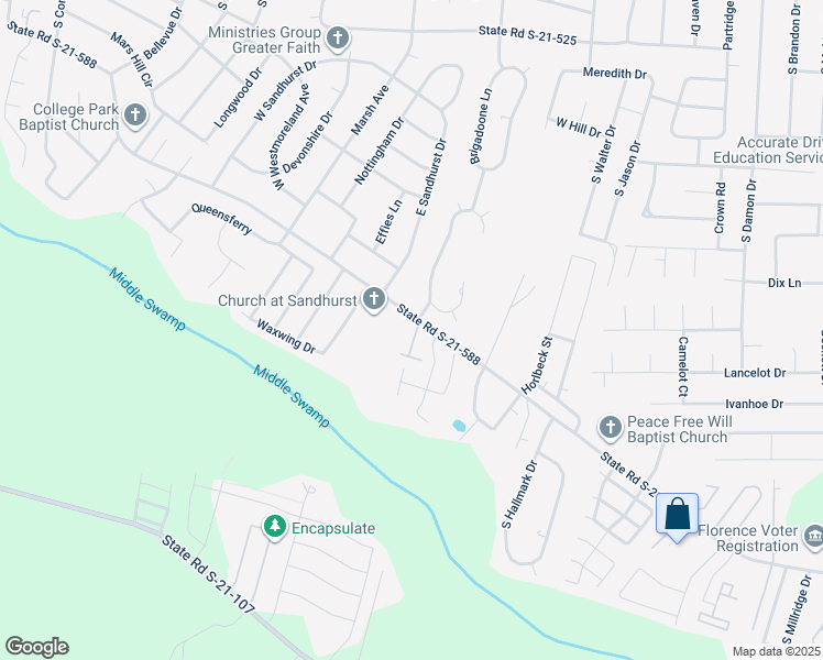 map of restaurants, bars, coffee shops, grocery stores, and more near 1126 3rd Loop Road in Florence