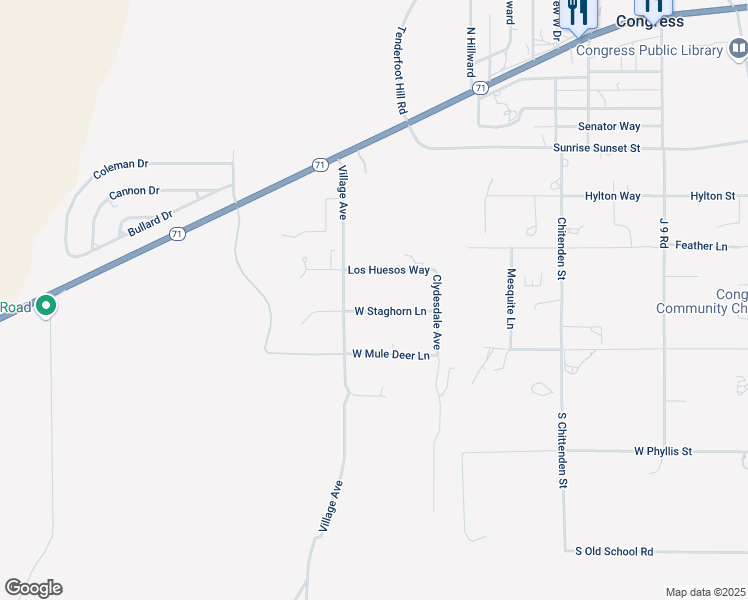 map of restaurants, bars, coffee shops, grocery stores, and more near 23237 West Staghorn Lane in Congress
