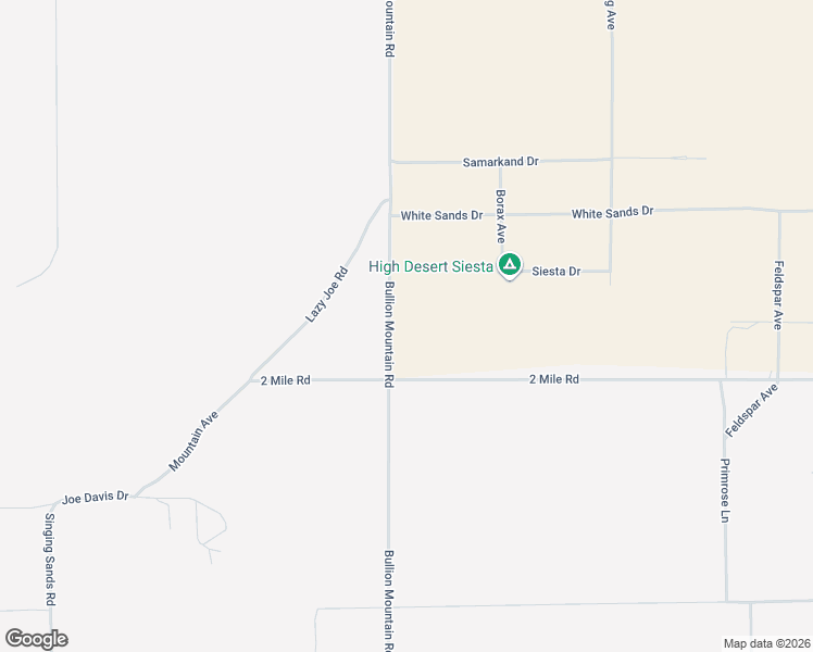 map of restaurants, bars, coffee shops, grocery stores, and more near 5637 Bullion Mountain Road in Twentynine Palms