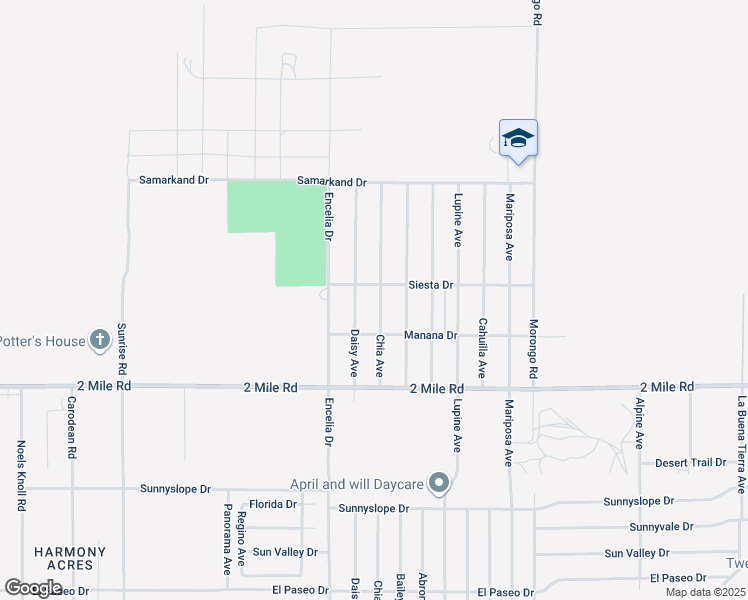 map of restaurants, bars, coffee shops, grocery stores, and more near 5530 Chia Avenue in Twentynine Palms