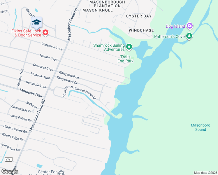 map of restaurants, bars, coffee shops, grocery stores, and more near 170 Sound View Dr in Wilmington