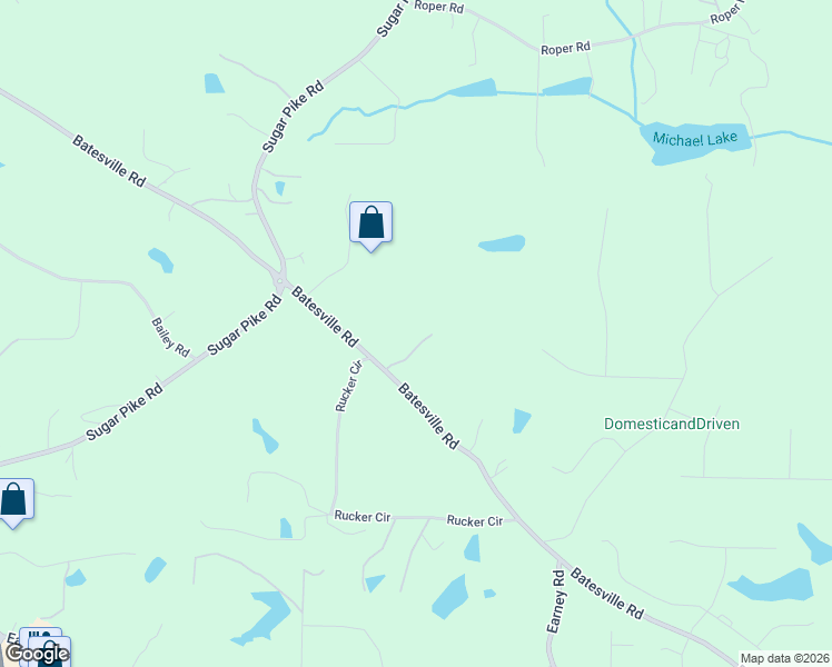 map of restaurants, bars, coffee shops, grocery stores, and more near 3039 Batesville Road in Woodstock