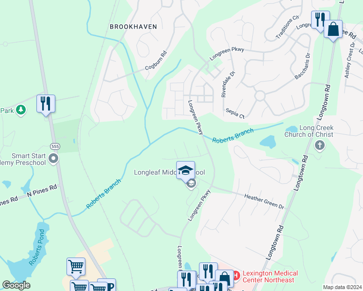map of restaurants, bars, coffee shops, grocery stores, and more near 319 Bournemouth Way in Columbia