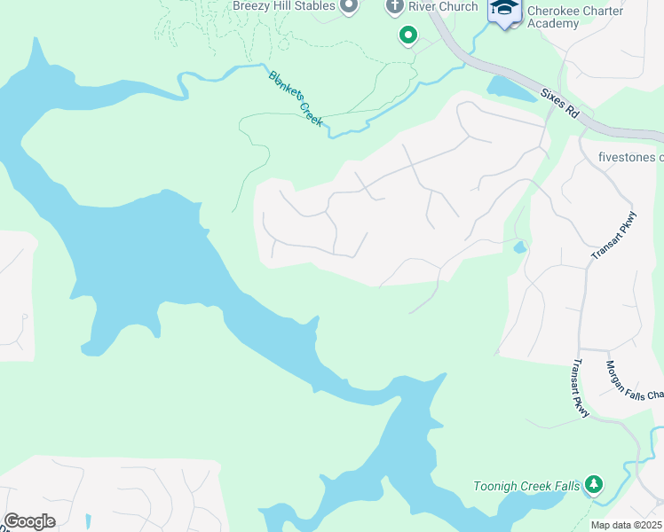 map of restaurants, bars, coffee shops, grocery stores, and more near 107 Estates At The Lake Drive in Canton