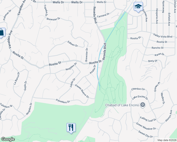 map of restaurants, bars, coffee shops, grocery stores, and more near 4506 El Abaca Place in Los Angeles