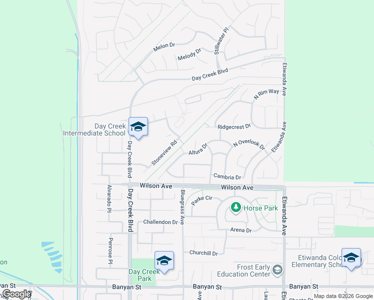 map of restaurants, bars, coffee shops, grocery stores, and more near 5563 Las Brisas Court in Rancho Cucamonga