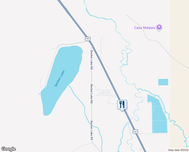 map of restaurants, bars, coffee shops, grocery stores, and more near Becker Lake Road in Springerville