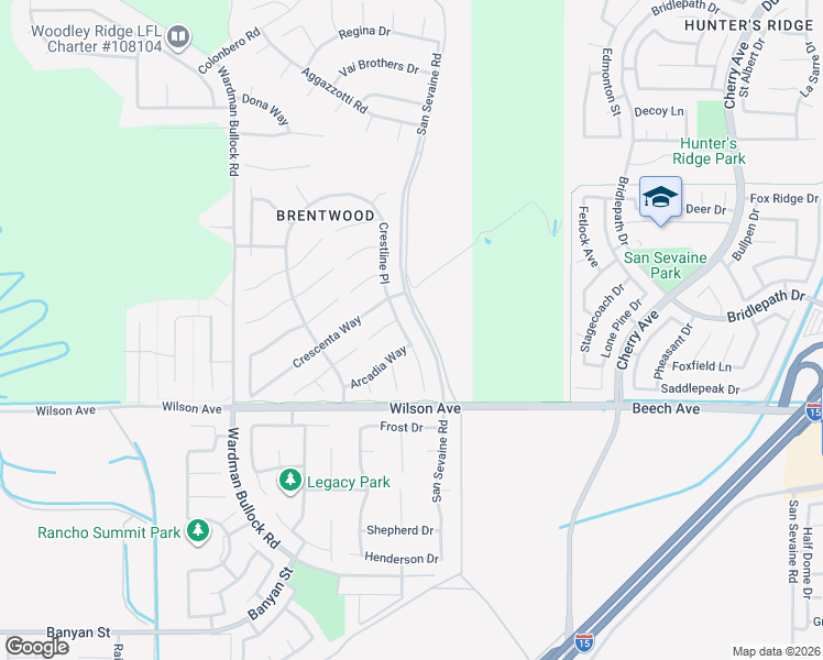map of restaurants, bars, coffee shops, grocery stores, and more near 5541 Crestline Place in Rancho Cucamonga