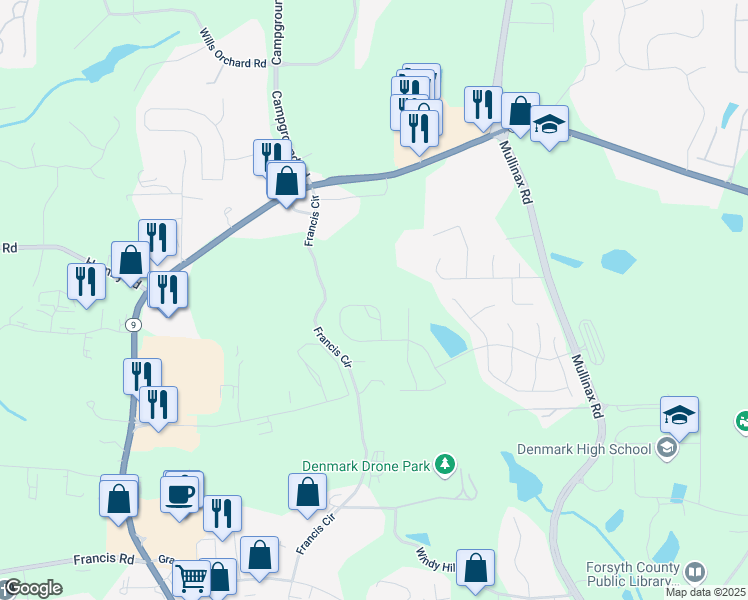 map of restaurants, bars, coffee shops, grocery stores, and more near 1635 Hampton Oaks Drive in Alpharetta