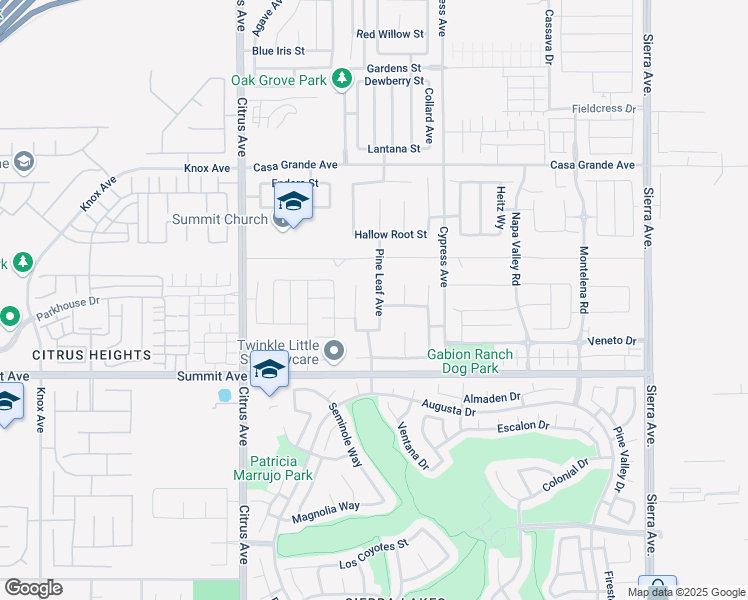 map of restaurants, bars, coffee shops, grocery stores, and more near 5552 Pine Leaf Avenue in Fontana