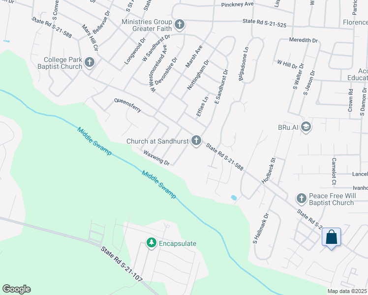 map of restaurants, bars, coffee shops, grocery stores, and more near 2109 Sanderling Drive in Florence