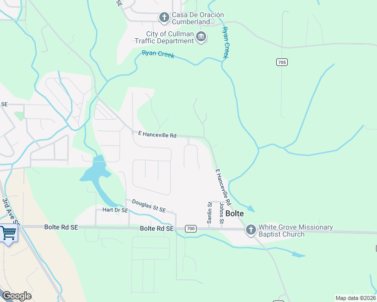 map of restaurants, bars, coffee shops, grocery stores, and more near 1823 Oak Meadow Drive Southeast in Cullman