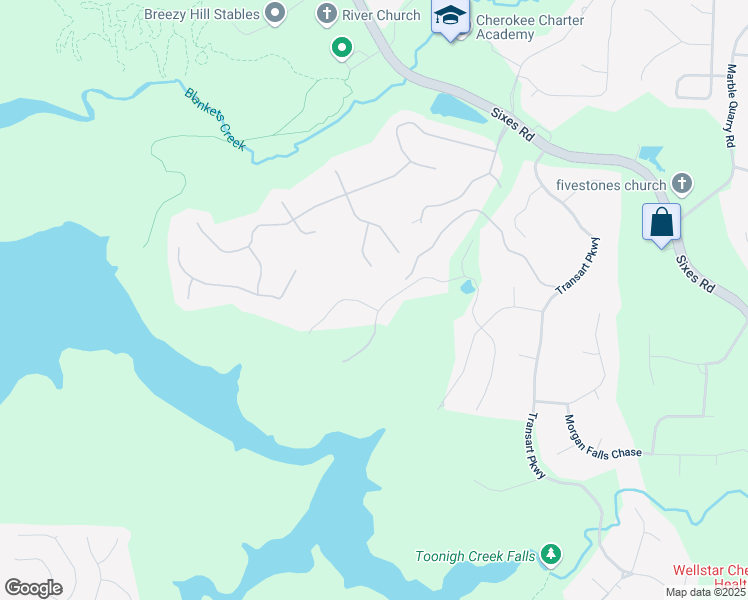 map of restaurants, bars, coffee shops, grocery stores, and more near 332 William Falls Drive in Canton